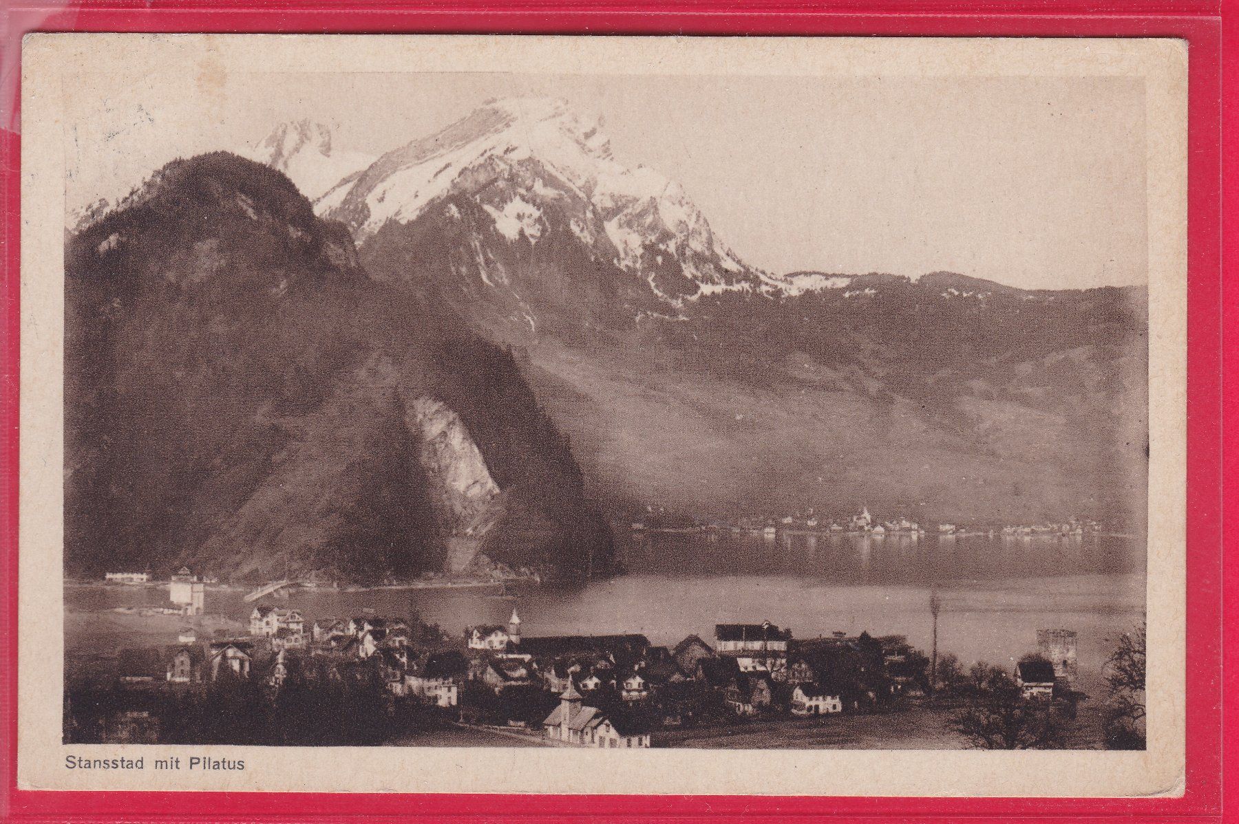 Cartoline postali: STANSSTAD MIT PILATUS, 31.3.1920 – Usato da Oberrieden venduto da Gebirgsstelze