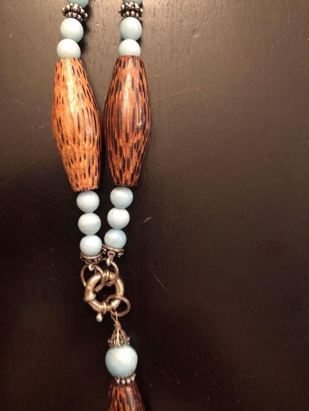 Catenine: HALSKETTE MIT HOLZ-TÜKIS STEIN, SILBER – Usato da Meggen venduto da Meggeni 3