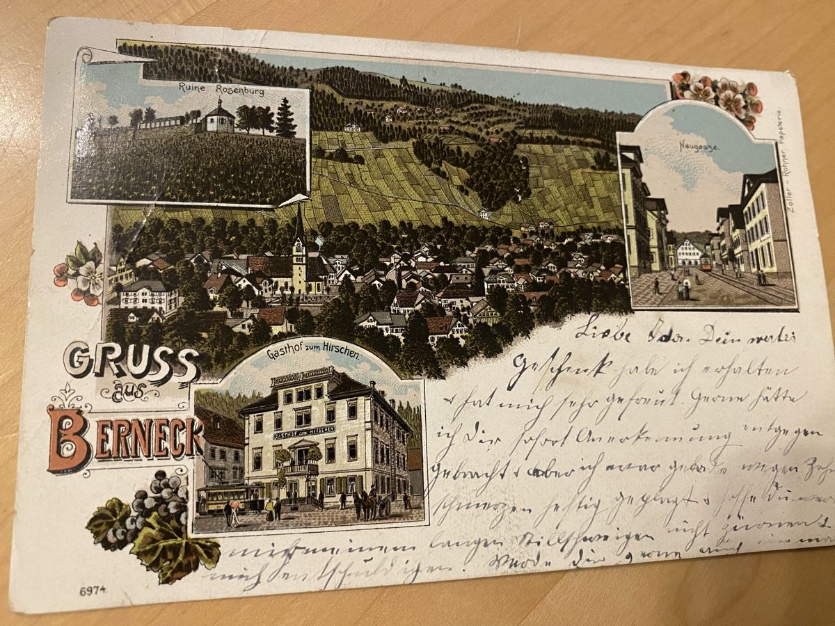 Cartoline postali: Ak Berneck Rosenburg 1913 – Usato da Mosnang venduto da Goldwasser