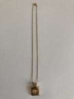 Herzanhänger mit Kette und Steinen goldfarbig