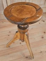 Runder antiker Holz Hocker massiv höhenverstellbar