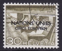Dienstmarke ONU SBK-Nr. 6 (Aufdruck 1950) gestempelt