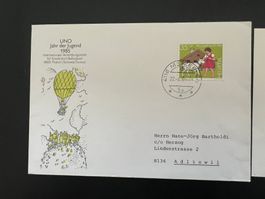 Ballon-Brief 1985 mit Bericht von  Dolder  (G360)