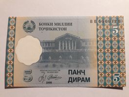 TADSCHIKISTAN - 5 Dirams 1999 UNC (BB5909726)