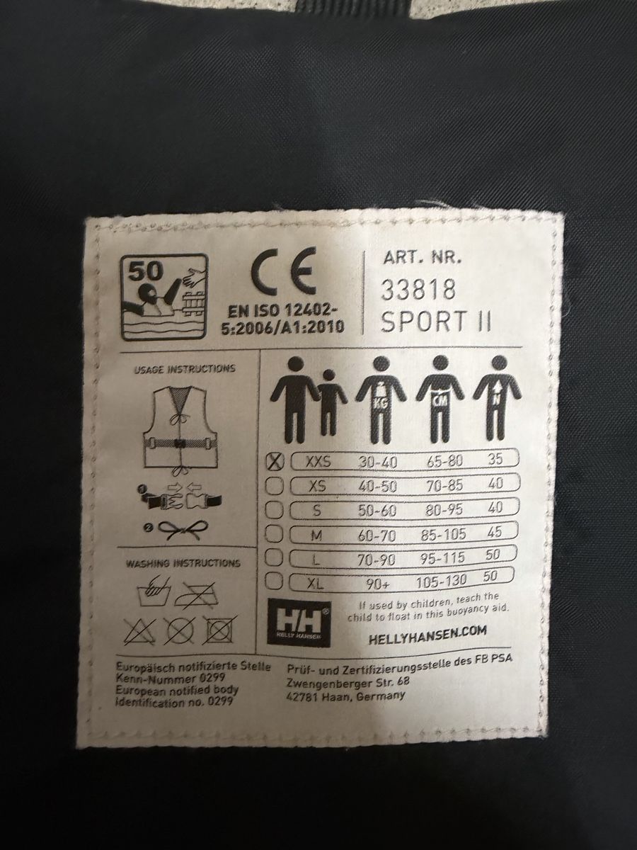 Helly Hansen Giubbotti di salvataggio: Helly Hansen Schwimmweste  XXS 30-40kg – Usato da Murten venduto da ret_wp7z 3