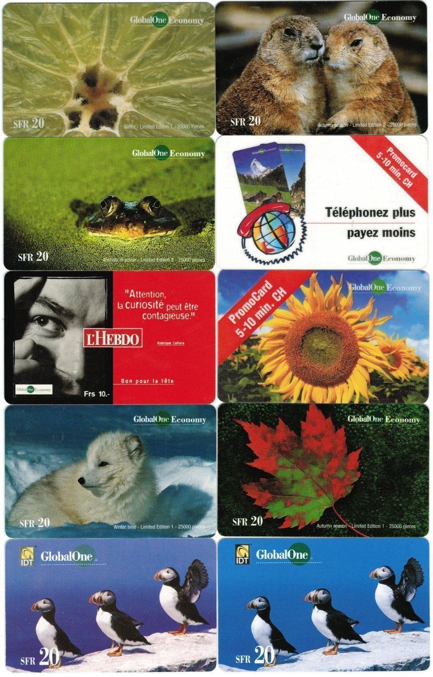 Cartes de téléphone: 10 Telefonkarten Global One – D'occasion à Zürich par Tolima194