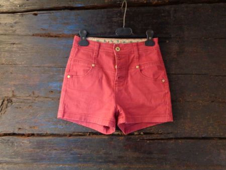 Coole Highwaist Damen Short Himbeer Gr. XS - 210221