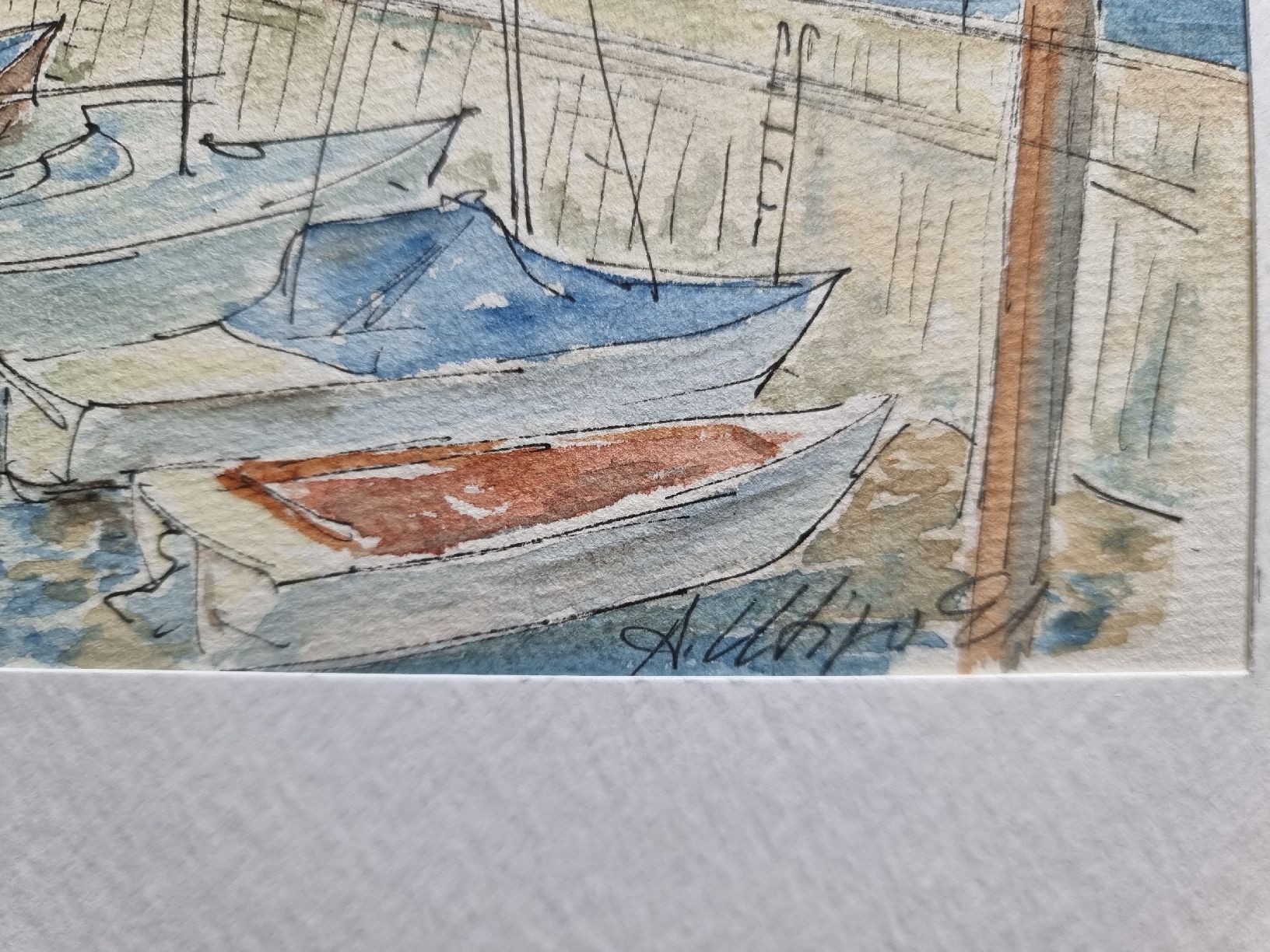 Gemälde: ANTON HUTIGER sig.Aquarell (Cannobio IT.) mit Rahmen – Gebraucht aus Gersau von grafik-kunst 6