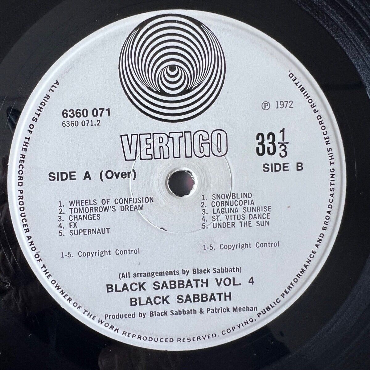 Dischi in vinile: Black Sabbath - Vol 4 / 1. UK-Press. 1972 – Usato da Gais venduto da soundcave57 4