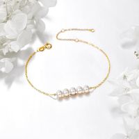 14K Echtgold-Armband mit Süßwasser-Zuchtperlen