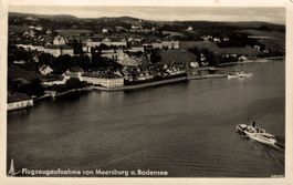 Flugzeugaufnahme von Meersburg am Bodensee