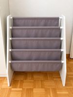 Kinder-Bücherregal mit 4 Stofffächern – süsses Design