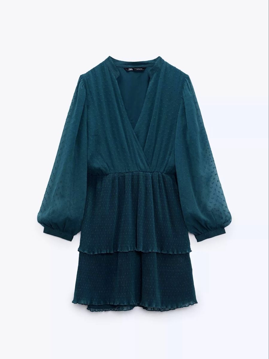 Zara Kleider: ZARA Pleated Dotted Mesh Dress – Neu und originalverpackt aus Basel von 1moonstar