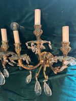 Antique two wall-mounted chandelier sconces 1900s -20s in br