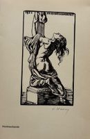 Karl Hänny, Orig. Holzschnitt, sign., Friedenssehnsucht