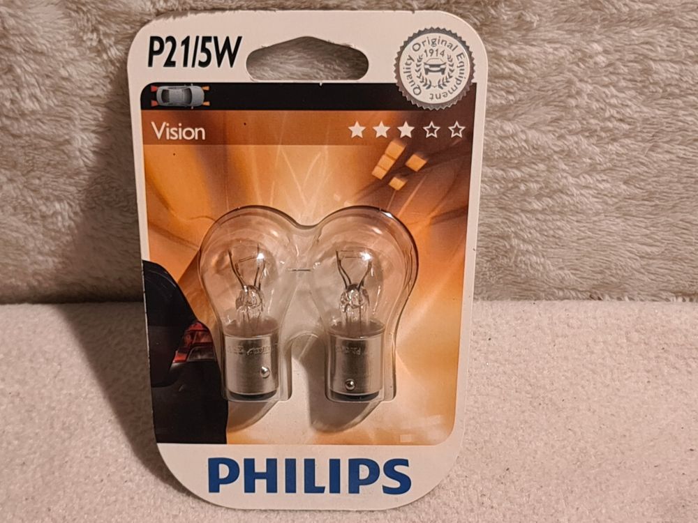 Philips Auto Lampen, Licht, Glühbirnen, P21/5W Vision, Neu
