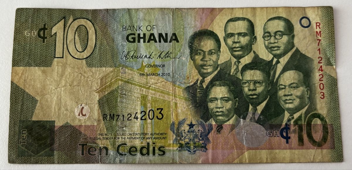 Banconote: Ghana 10 Cedis 2010 – Usato da Algetshausen venduto da Carrhard