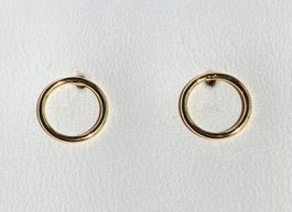 Neue runde Ohrstecker 925er Sterling Silber vergoldet