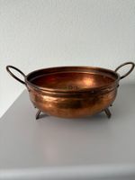 Vintage Kupferschüssel mit Henkeln und Füsschen
