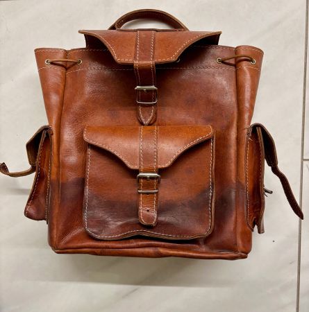 Sac à dos en cuir, vintage, per pc, documents...