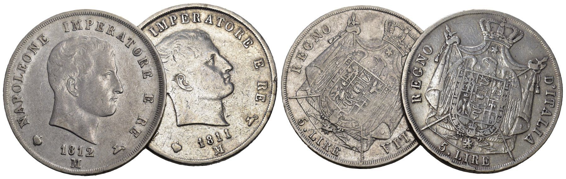 Alle Münzen: Königreich Napoleon 1811+1812 – Gebraucht aus Bern von numismatictops