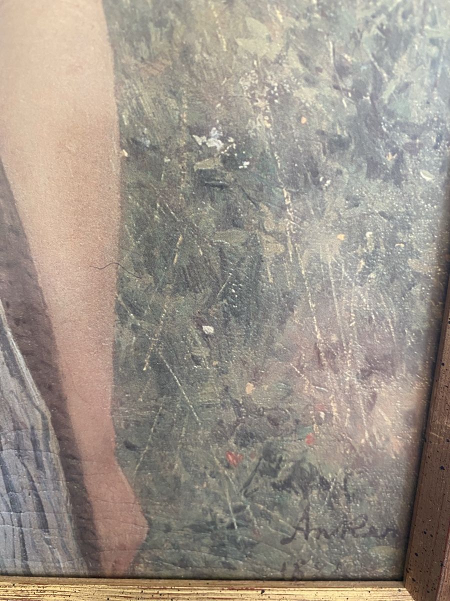 Poster & Bilder: Original Albert Anker Druck - Erdbeermädchen, Top! – Gebraucht aus Wilen b. Wollerau von mad_2dgb 2