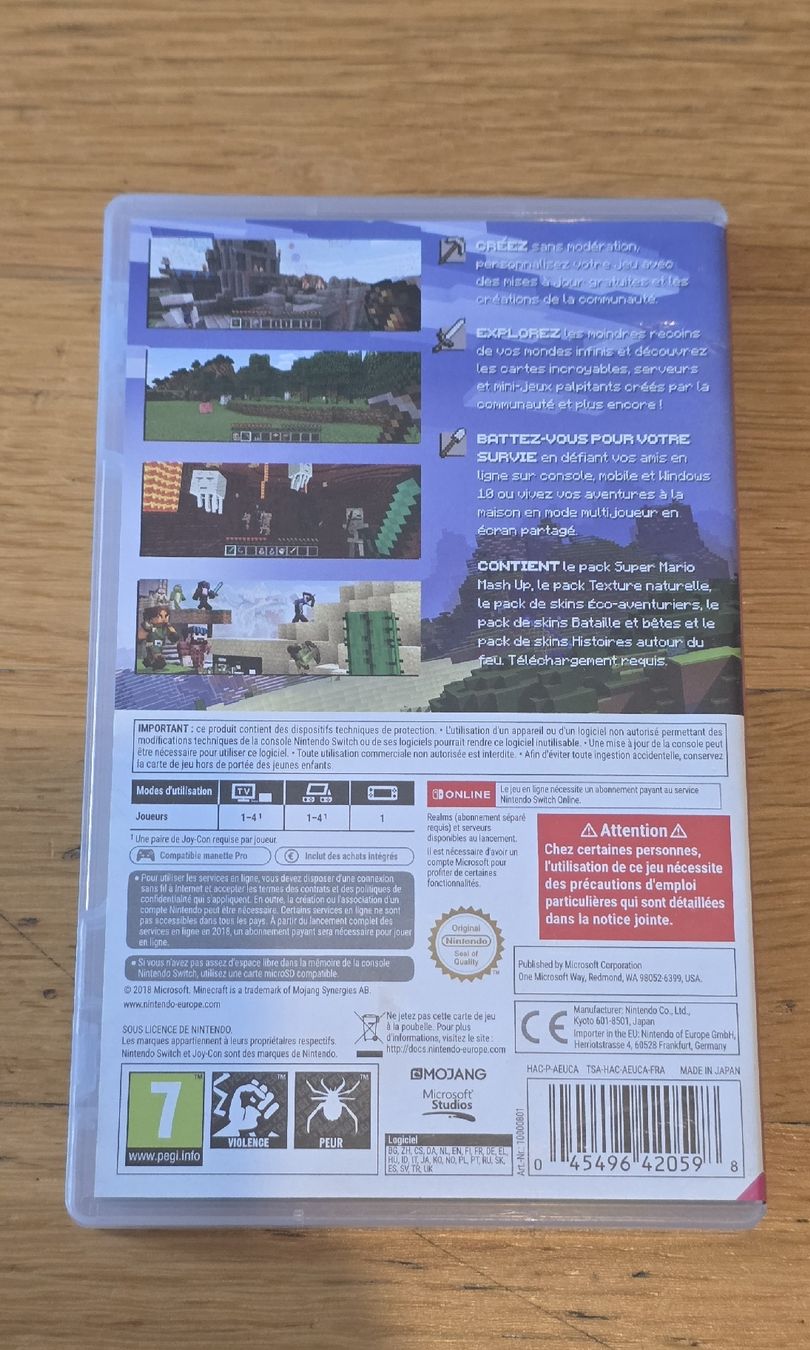 Nintendo Giochi: Jeu Nintendo Switch Minecraft  – Usato da Genève venduto da MariaS2 2