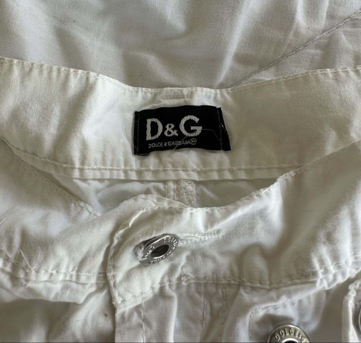 Dolce & Gabbana Pantaloni: D&G White Vintage Y2K Cargo Pants - Size Medium – Usato da Zürich venduto da megastored 6