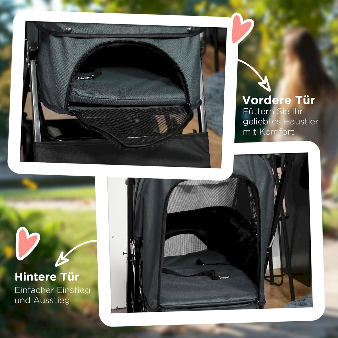 Gabbie, trasporto & Sicurezza: PawHut Hundebuggy dunkelgrau – Nuovo e nell'imballaggio originale da Bottighofen venduto da zaap 6