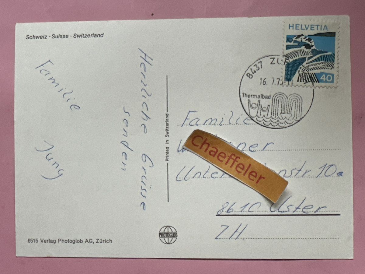 Cartes postales: 1976 Zurzach – D'occasion à Zürich par Chaeffeler 1