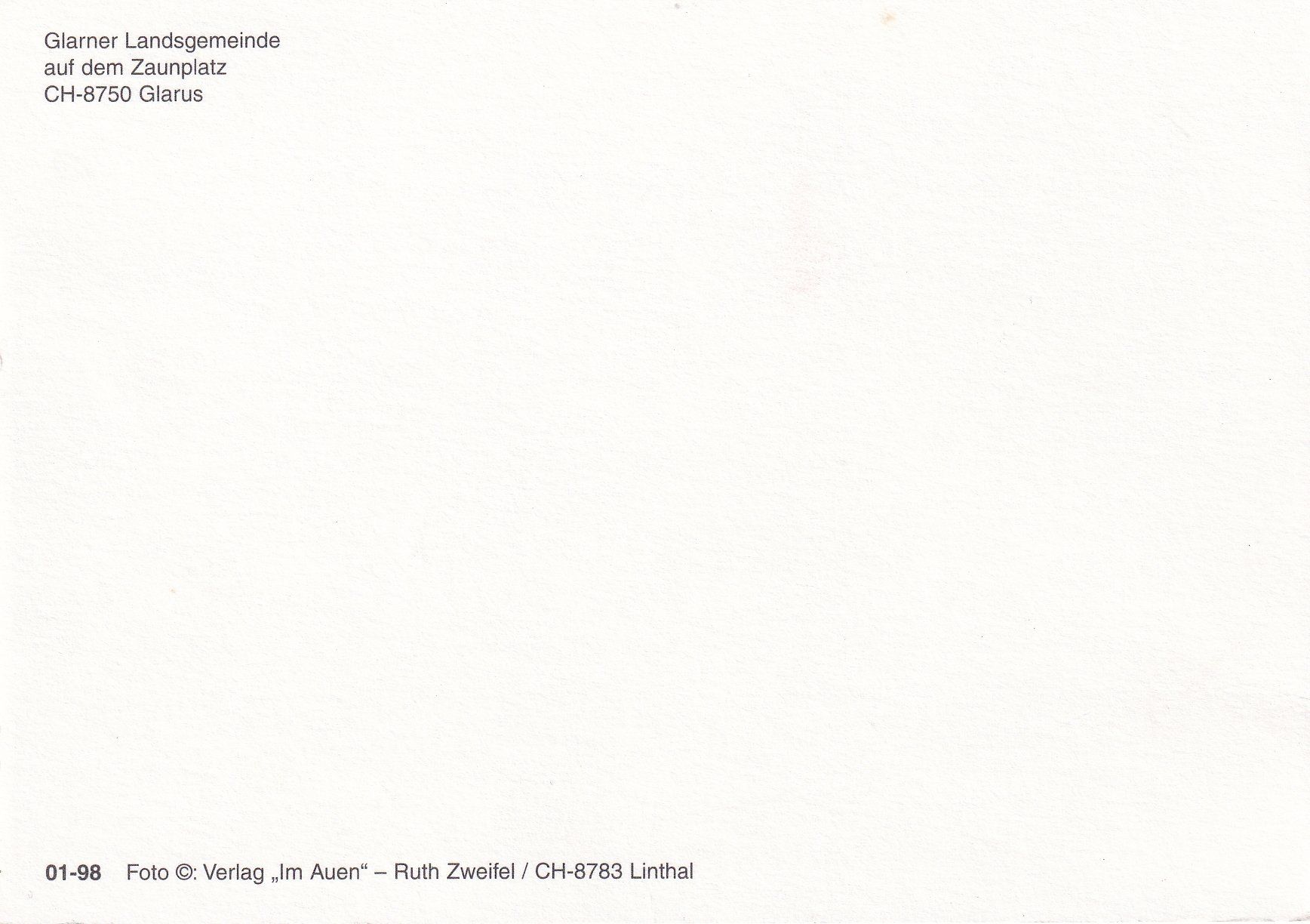 Cartoline postali: Glarus - Landsgemeinde auf dem Zaunplatz /ay – Usato da Hombrechtikon venduto da Rudolf07 1
