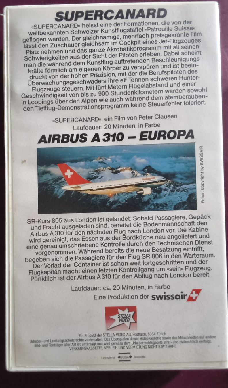 Alle VHS: 3er set VSH swissair – Gebraucht aus Hallau von histoiremerveilleuse 2
