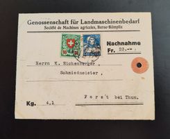 Couvert Genossenschaft für Landwirtschaftsbedarf Bern 1933