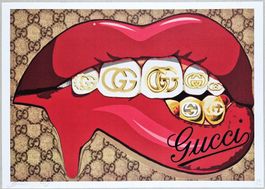 Death NYC Ltd Ed Pop Art Druck " Gucci Lips