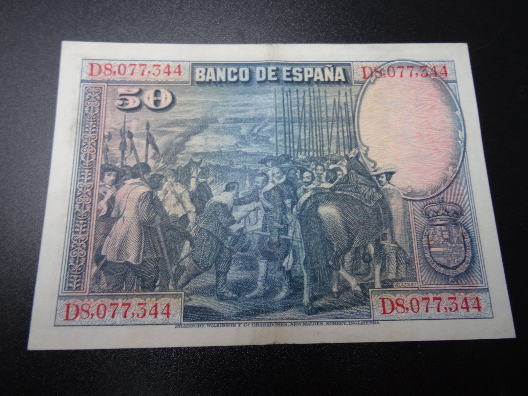 Banknoten: wenig gebrauchte 50 Pesetas Note Spanien, datiert 15.8.1928 – Gebraucht aus Lupfig von Buerkli20 1