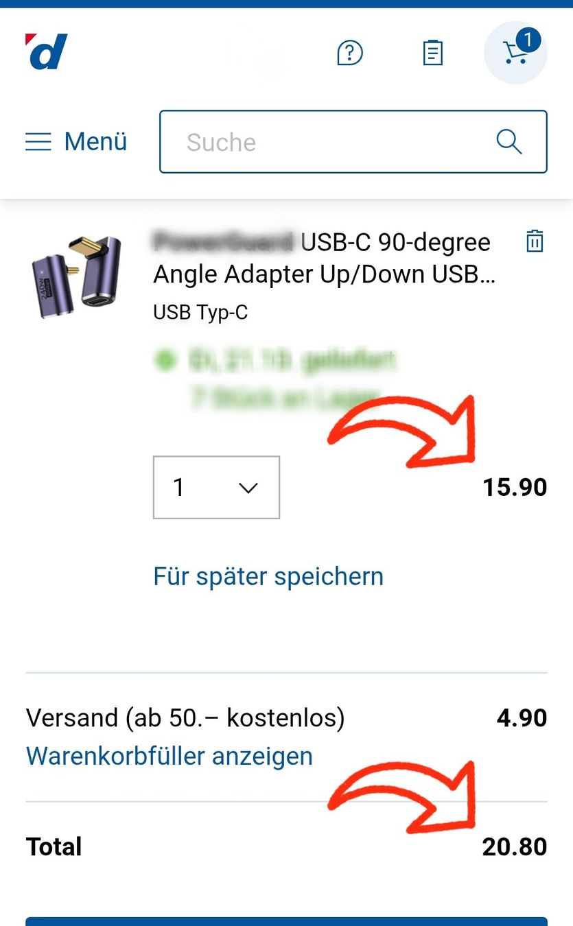 Unità & Adattatore: 90° Winkel USB-C Adapter PD & 240W & USB 4.0 & fast charging – Nuovo e nell'imballaggio originale da Uster venduto da -FPS- 5