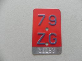 Velonummer Nummer Rad Velo ZG 79 Zug 1979 Bike Geschenk