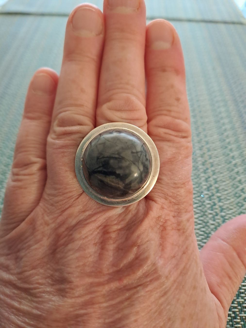 Anelli: Silber Ring 925, mit Picasso Jaspis Stein – Usato da Belp venduto da bea_2752