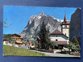 Originale Vintage Ansichtskarte Grindelwald mit Wetterhorn
