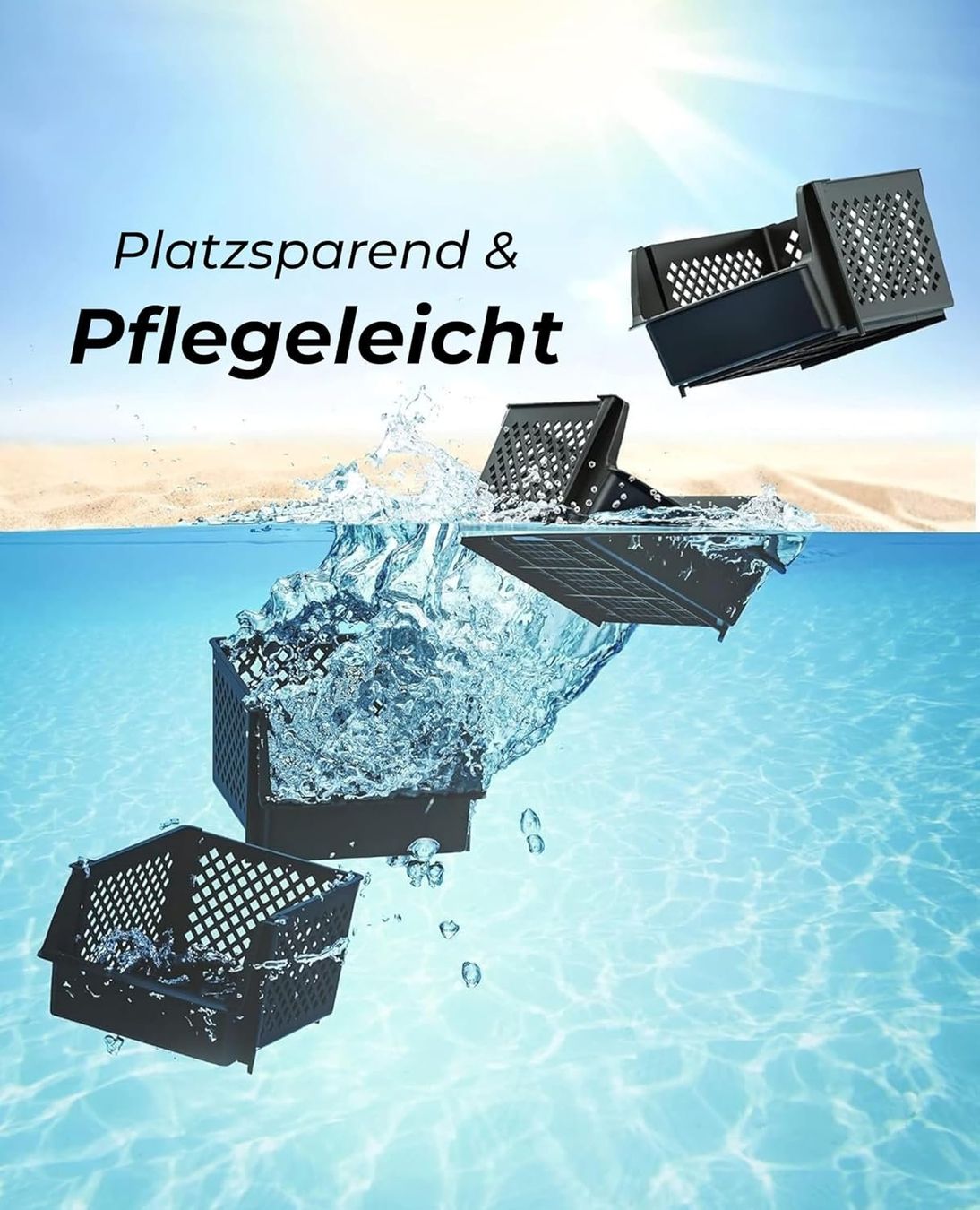 Behälter & Ähnliches: Stapelbare Aufbewahrungsboxen 4er Set Organizer Körbe – Neu und originalverpackt aus Hallau von Sale50OFF 6