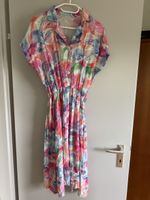 Robe chemisier vintage à fleurs multicolore état usagé