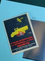 Litho Werbe Vignette / Automobil Salon Geneve 1929