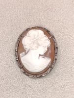 Jugendstil 800er Silber Brosche /Anhänger Gemme kein Plastik