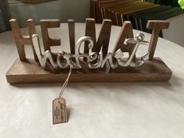 Holzdeko "Heimatshafen" mit Anker, Handmade, Neu!