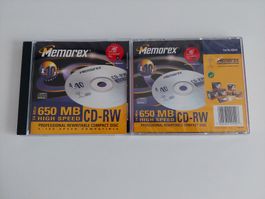 2 Stück Orig. "MEMOREX" CD-RW Disc , neu + unbenützt