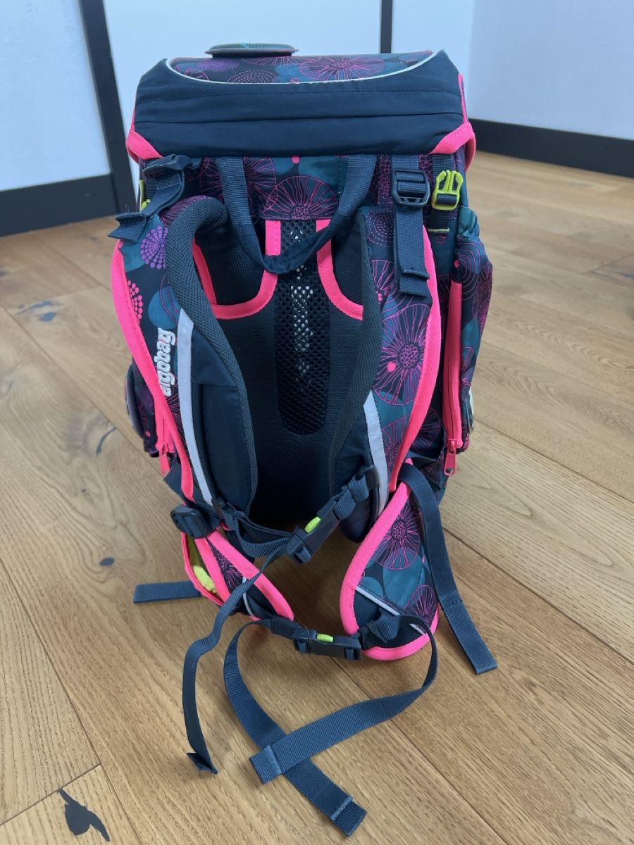 Ergobag Borse & Zaini: ergobag Schulranzen Set mit Etuis dunkelblau pink Blumen – Usato da Aeugst am Albis venduto da Bsaeub 5
