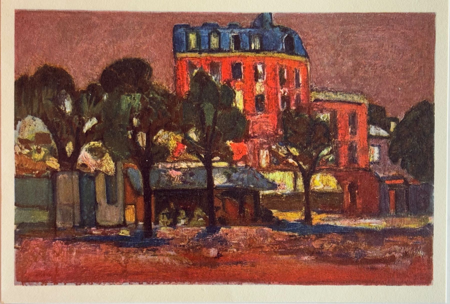 Cartoline postali: Carl Liner, Das rote Haus (1952), Offsetlitho – Usato da Frauenfeld venduto da Merk52