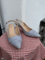 Slingback Pumps Wallis gestreift navy Grösse 39 