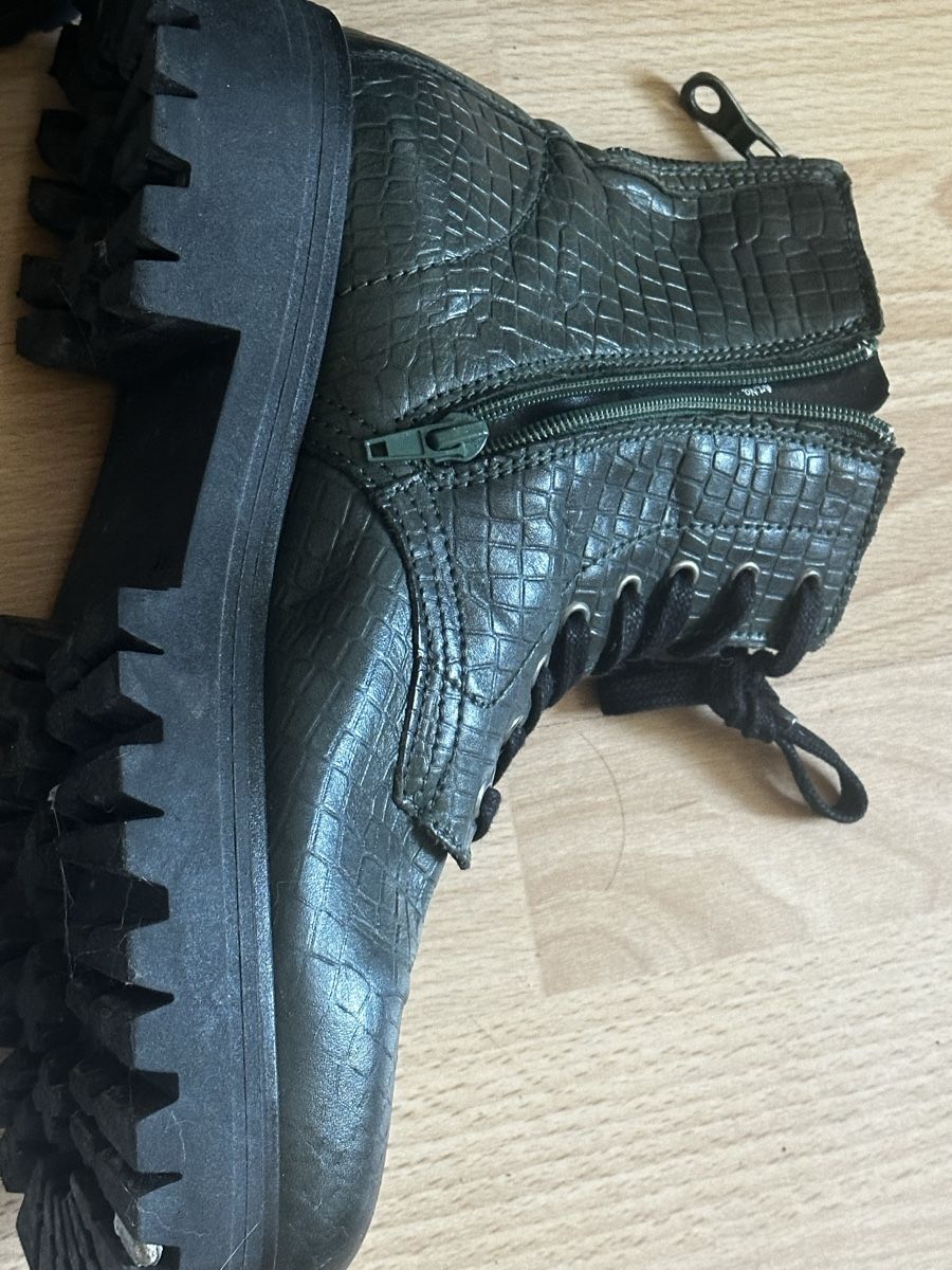 Scarpe da donna: Bottes Varese vert Aspect Croco, Taille 41 – Usato da Lausanne venduto da sam_hp5y