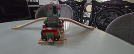 BRIO Bahn Set, Holzzug mit Kran und Schienen, Top Zustand